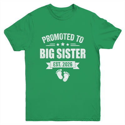 Promoted To Big Sister Est 2026 New Sister First Time New Youth Shirt | teecentury