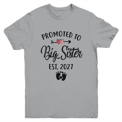 Promoted To Big Sister Est 2027 First Time New Sister Youth Shirt | teecentury