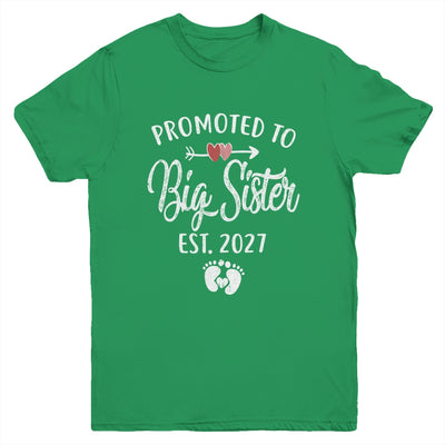 Promoted To Big Sister Est 2027 Funny First Time New Sister Youth Shirt | teecentury