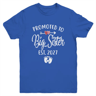Promoted To Big Sister Est 2027 Funny First Time New Sister Youth Shirt | teecentury