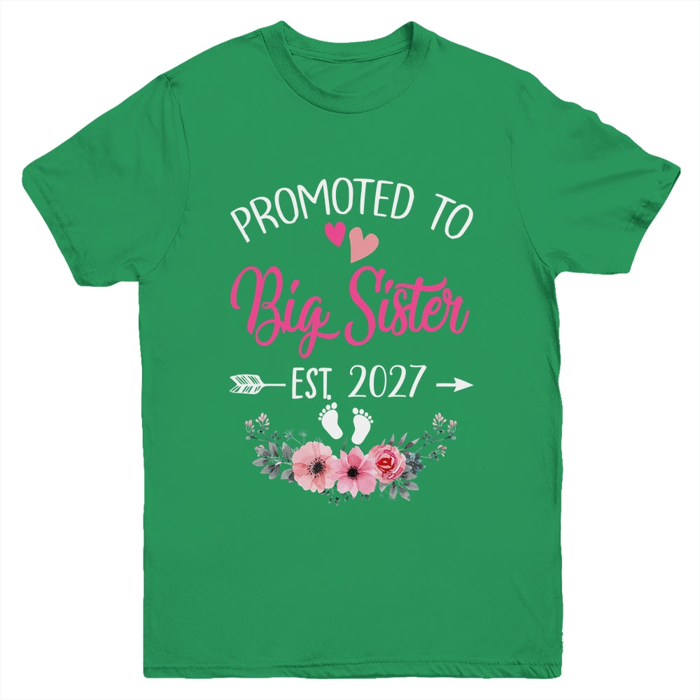 Promoted To Big Sister Est 2027 Sister First Time Youth Shirt | teecentury