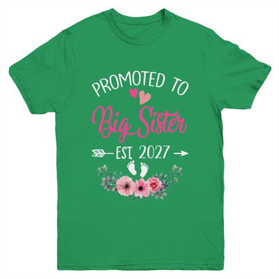 Promoted To Big Sister Est 2027 Sister First Time Youth Shirt | teecentury