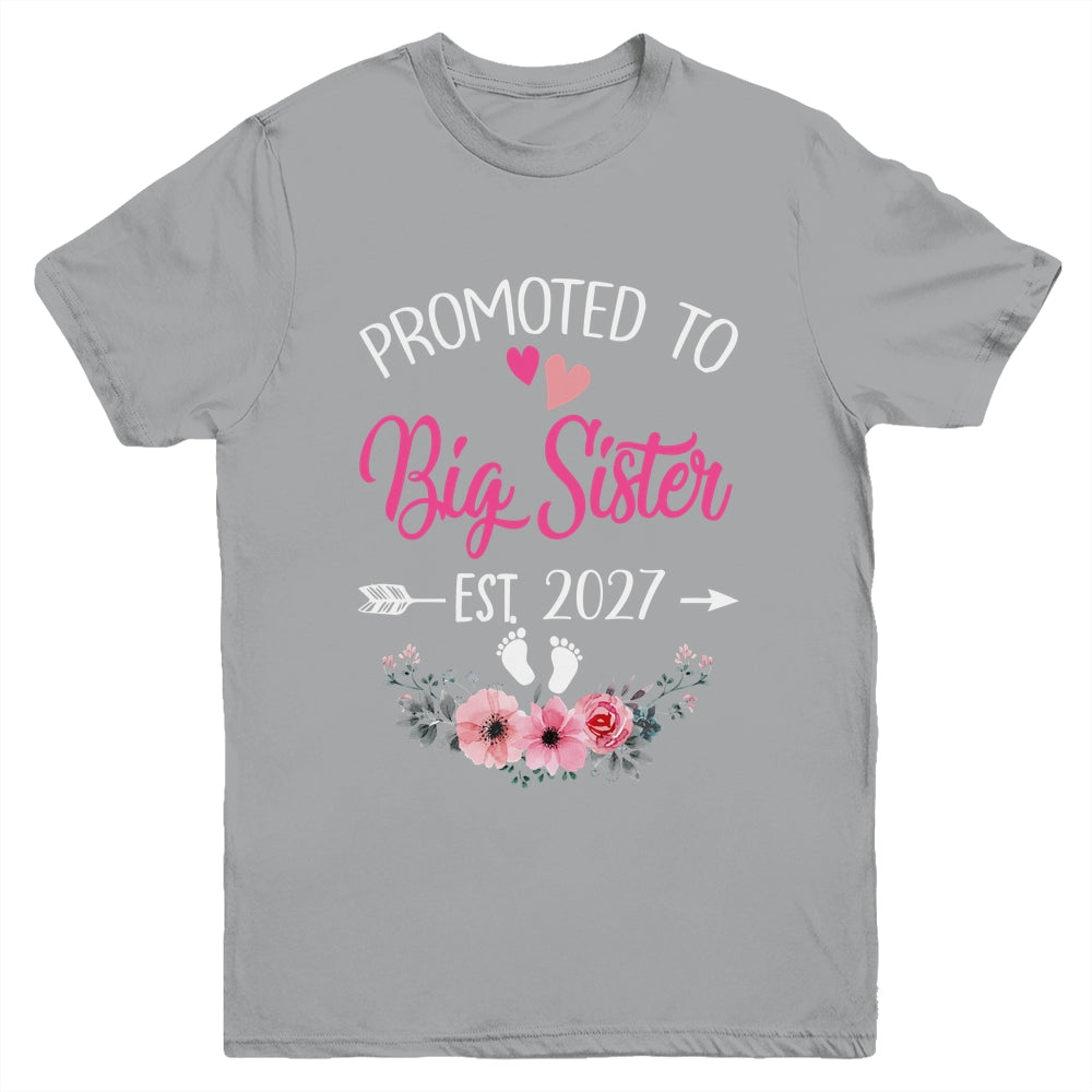 Promoted To Big Sister Est 2027 Sister First Time Youth Shirt | teecentury