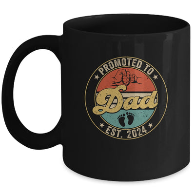 Promoted To Dad 2024 Pregnancy New First Dad Retro Mug | teecentury