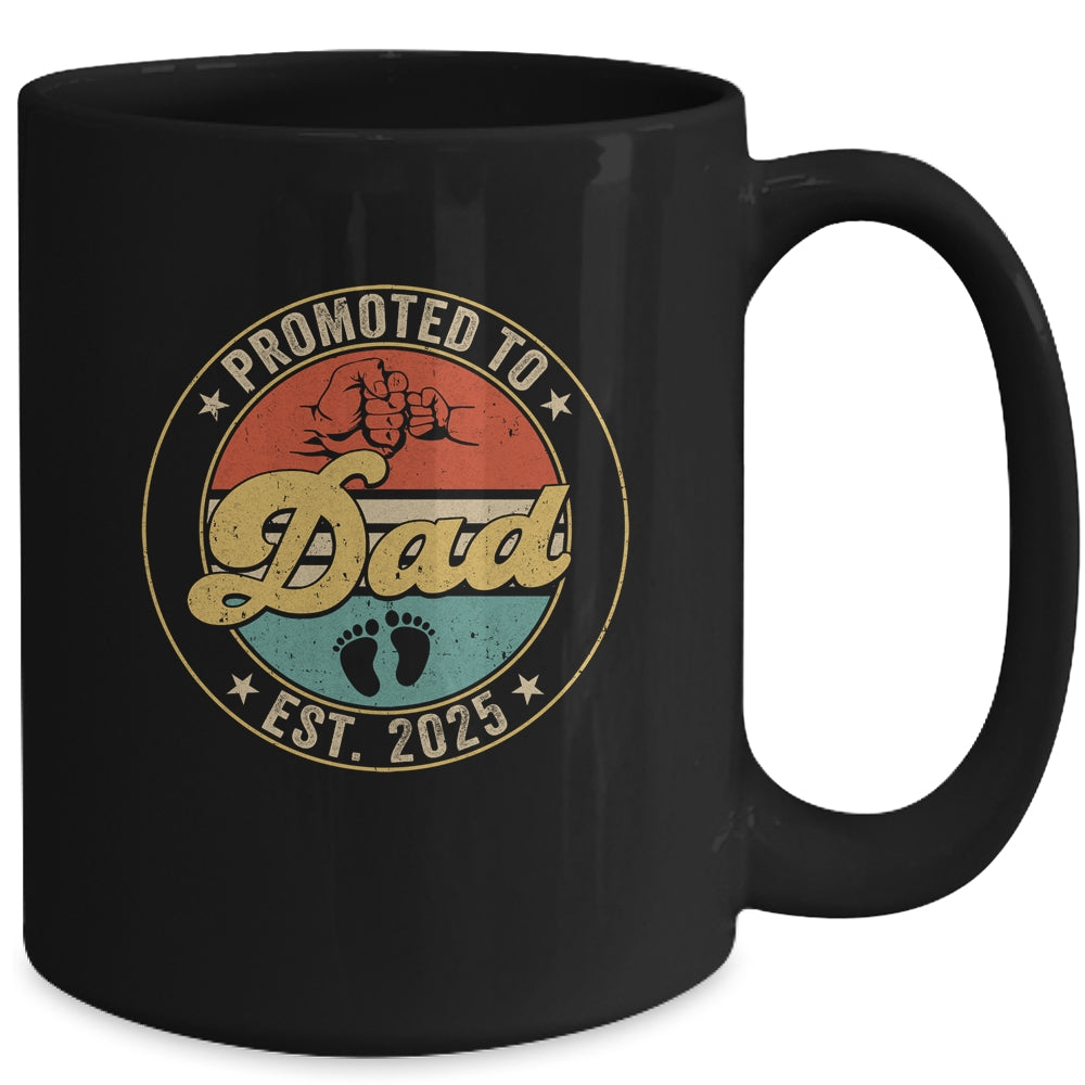 Promoted To Dad 2025 Pregnancy New First Dad Retro Mug | teecentury