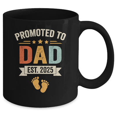 Promoted To Dad 2025 Retro Soon To Be Dad Est 2025 Mug | teecentury
