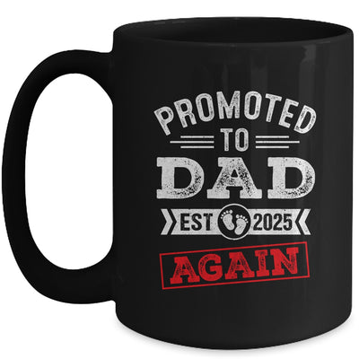 Promoted To Dad Again 2025 Pregnancy Announcement Mug | teecentury