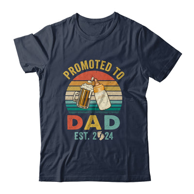 Promoted To Dad Est 2024 Vintage New Daddy Fathers Day Shirt & Hoodie | teecentury