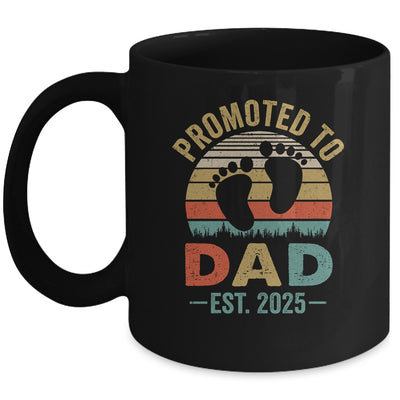 Promoted To Dad Est 2025 Fathers Day Vintage Mug | teecentury