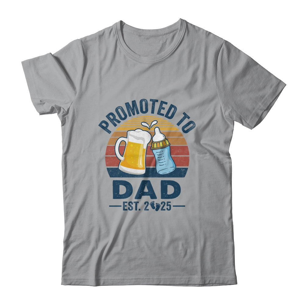 Promoted To Dad Est 2025 First Time Fathers Day Vintage Shirt & Hoodie | teecentury