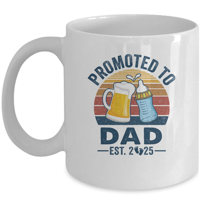 Promoted To Dad Est 2025 First Time Fathers Day Vintage Mug | teecentury