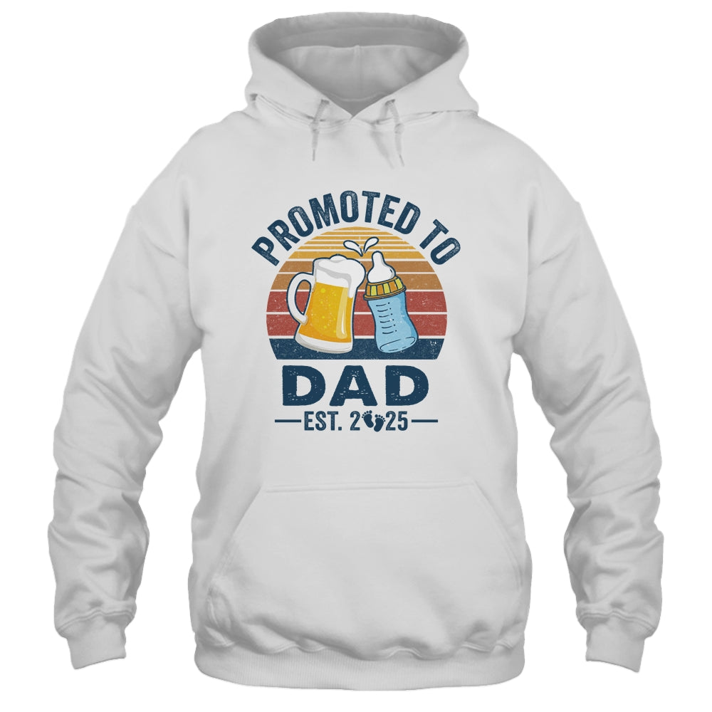 Promoted To Dad Est 2025 First Time Fathers Day Vintage Shirt & Hoodie | teecentury