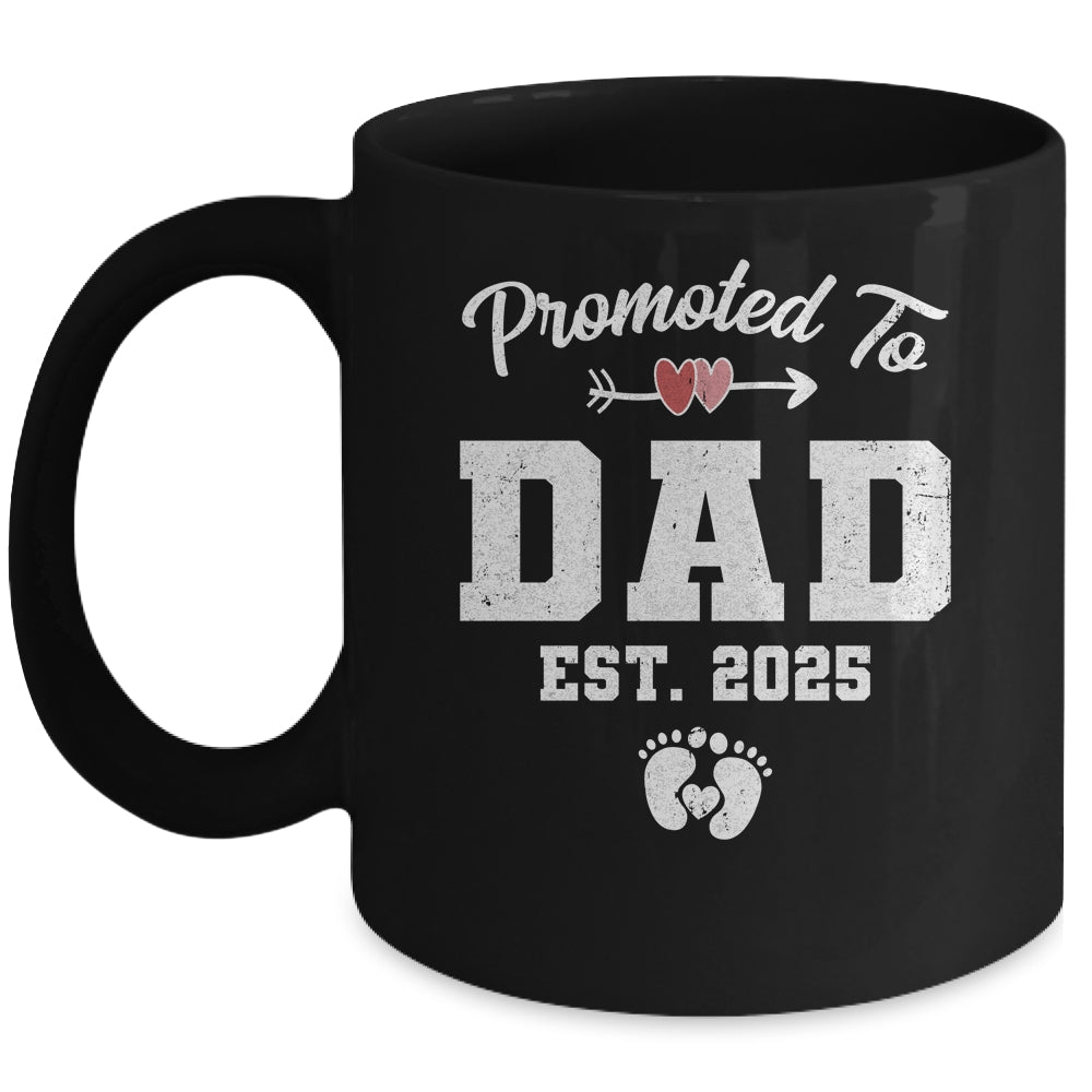 Promoted To Dad Est 2025 Funny First Time Fathers Day Mug | teecentury