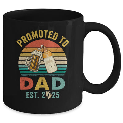 Promoted To Dad Est 2025 Vintage New Daddy Fathers Day Mug | teecentury