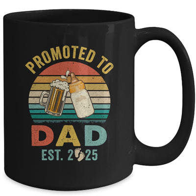 Promoted To Dad Est 2025 Vintage New Daddy Fathers Day Mug | teecentury
