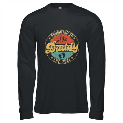 Promoted To Daddy 2024 Pregnancy New First Daddy Retro Shirt & Hoodie | teecentury
