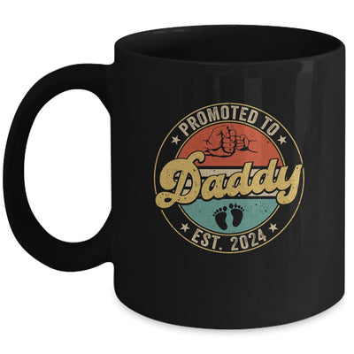 Promoted To Daddy 2024 Pregnancy New First Daddy Retro Mug | teecentury