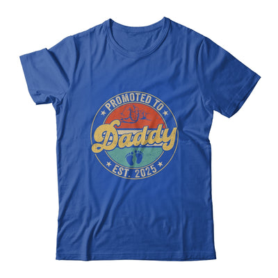 Promoted To Daddy 2025 Pregnancy New First Daddy Retro Shirt & Hoodie | teecentury