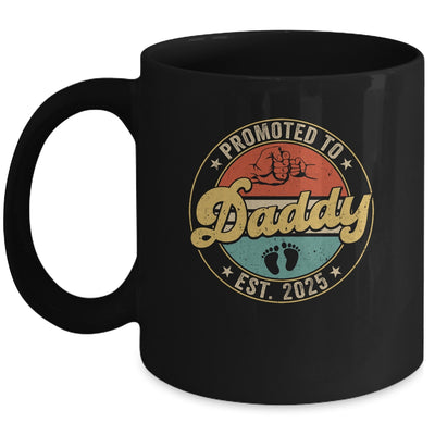Promoted To Daddy 2025 Pregnancy New First Daddy Retro Mug | teecentury