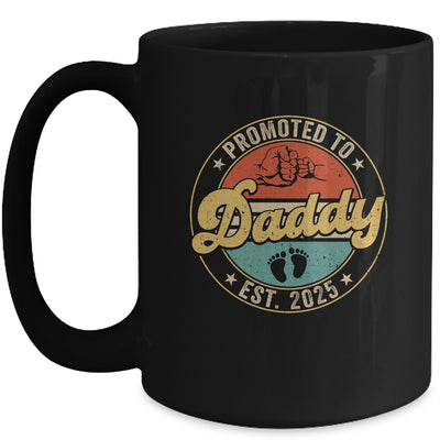 Promoted To Daddy 2025 Pregnancy New First Daddy Retro Mug | teecentury
