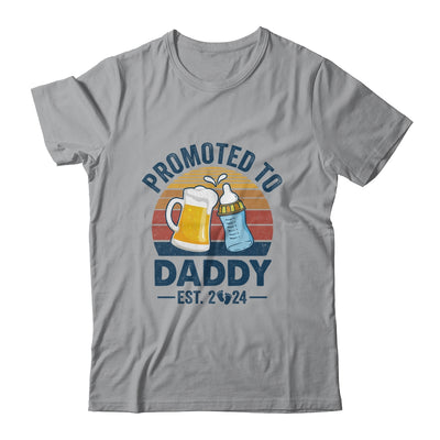 Promoted To Daddy Est 2024 First Time Fathers Day Vintage Shirt & Hoodie | teecentury