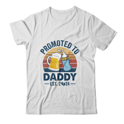 Promoted To Daddy Est 2024 First Time Fathers Day Vintage Shirt & Hoodie | teecentury