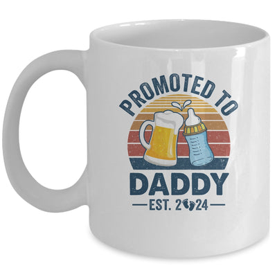 Promoted To Daddy Est 2024 First Time Fathers Day Vintage Mug | teecentury