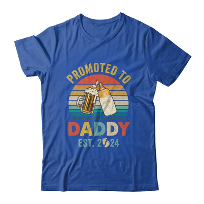 Promoted To Daddy Est 2024 Vintage New Dad Fathers Day Shirt & Hoodie | teecentury