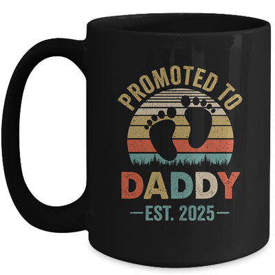 Promoted To Daddy Est 2025 Fathers Day Vintage Mug | teecentury