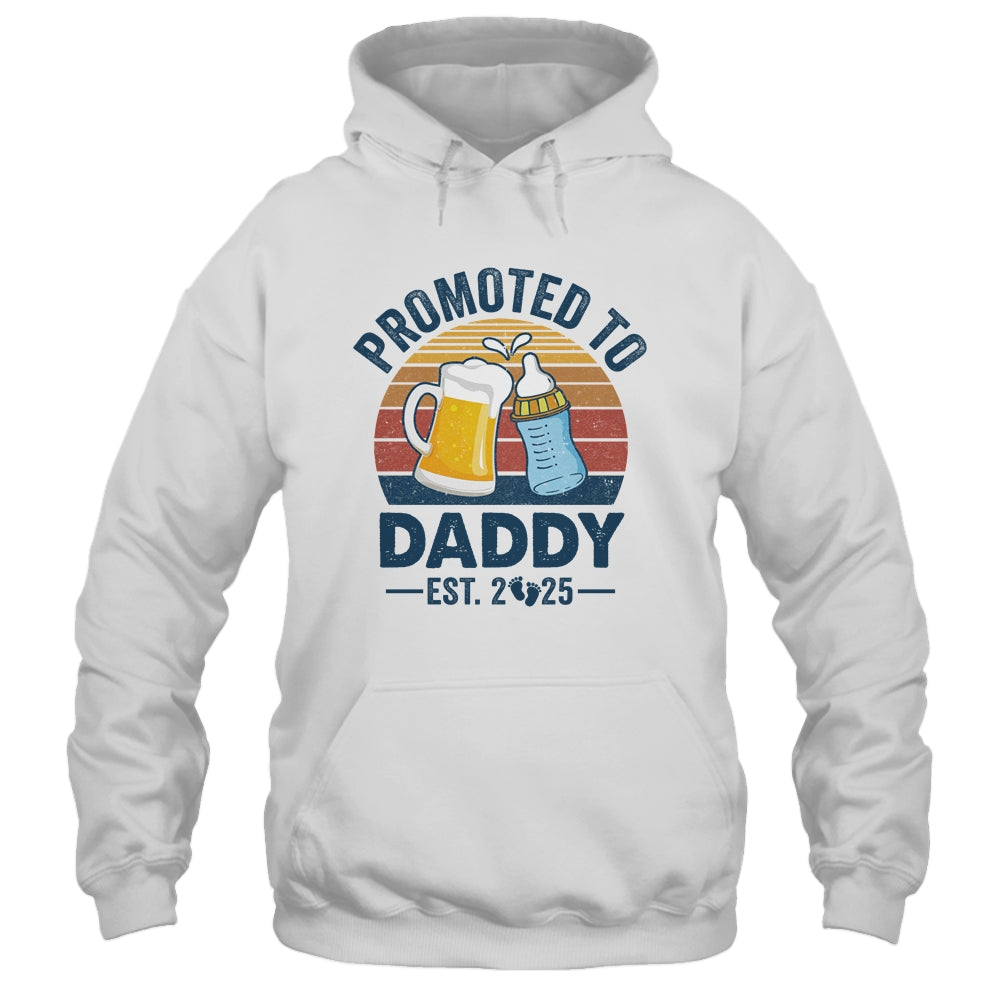 Promoted To Daddy Est 2025 First Time Fathers Day Vintage Shirt & Hoodie | teecentury