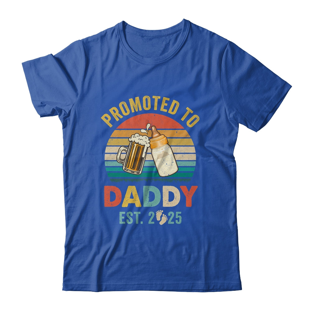 Promoted To Daddy Est 2025 Vintage New Dad Fathers Day Shirt & Hoodie | teecentury