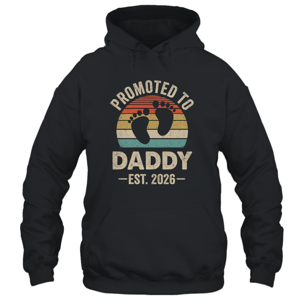 Promoted To Daddy Est 2026 Fathers Day Vintage Shirt & Hoodie | teecentury