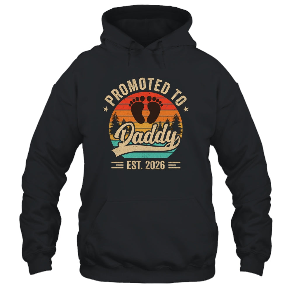 Promoted To Daddy Est 2026 Grandparents Baby Announcement Shirt & Hoodie | teecentury