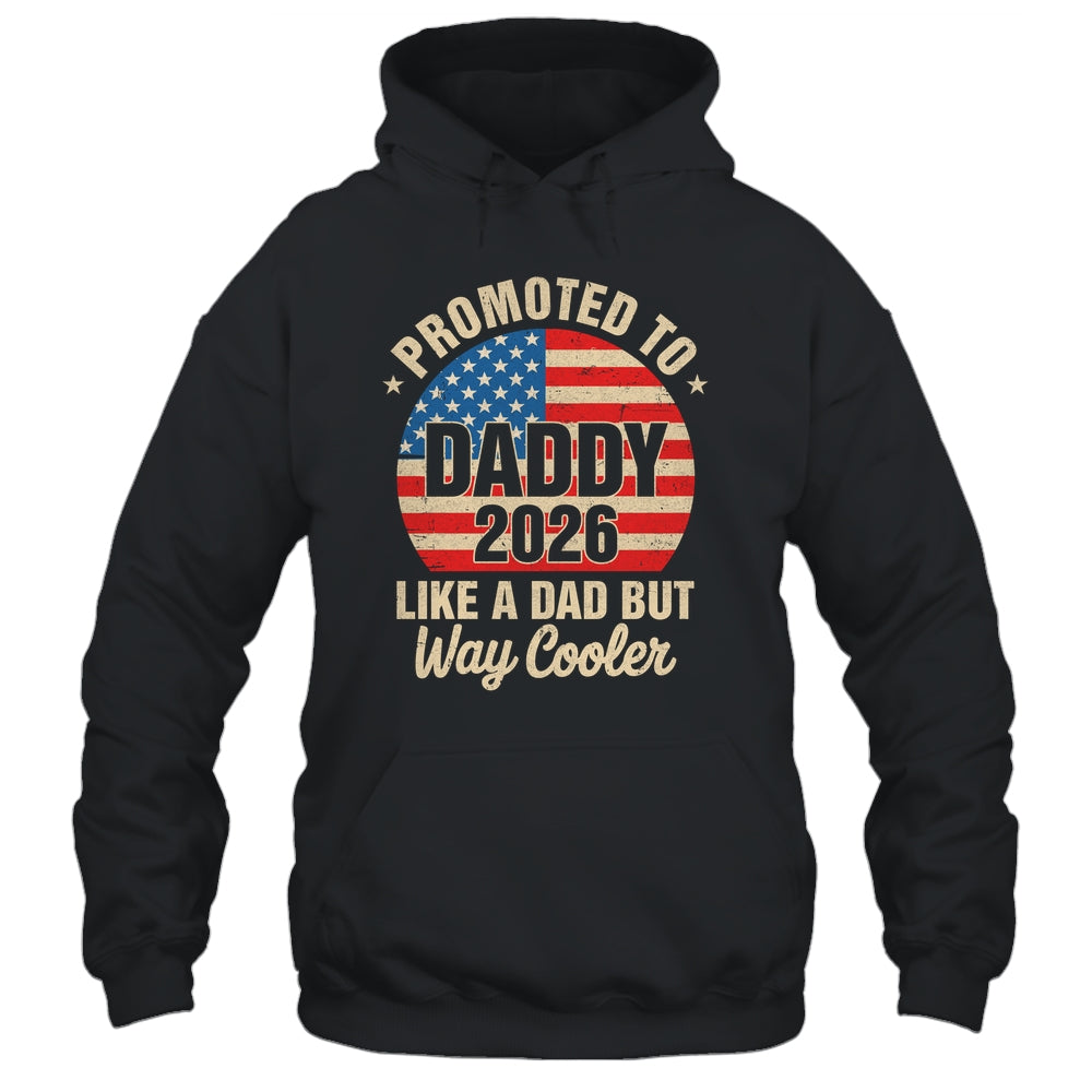 Promoted To Daddy Est 2026 Soon To Be New Grandad US Flag Shirt & Hoodie | teecentury