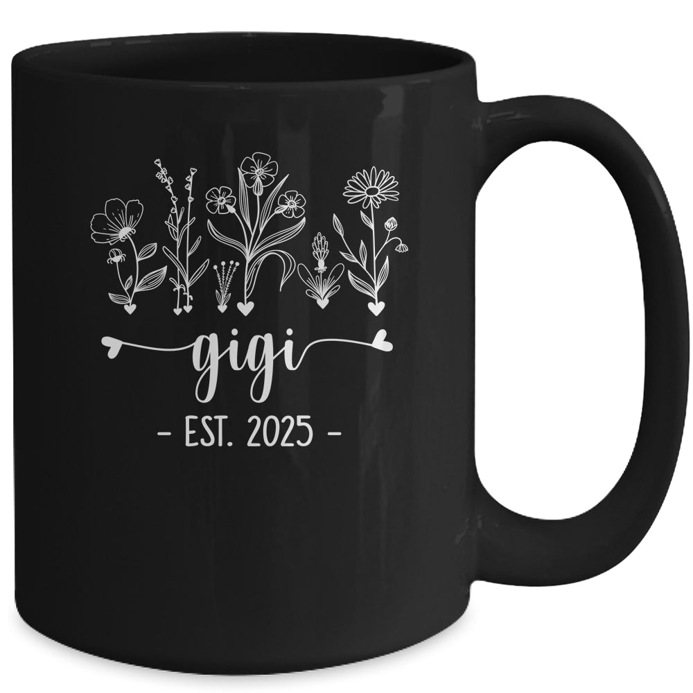 Promoted To Gigi 2025 Pregnancy Announcement Floral Mug | teecentury