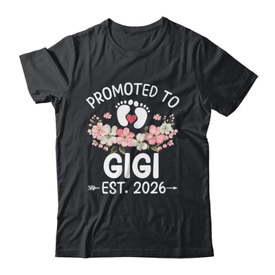 Promoted To Gigi 2026 First Time Floral New Gigi Shirt & Hoodie | teecentury