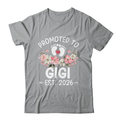 Promoted To Gigi 2026 First Time Floral New Gigi Shirt & Hoodie | teecentury