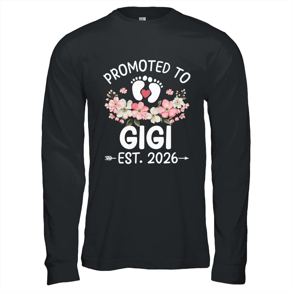 Promoted To Gigi 2026 First Time Floral New Gigi Shirt & Hoodie | teecentury