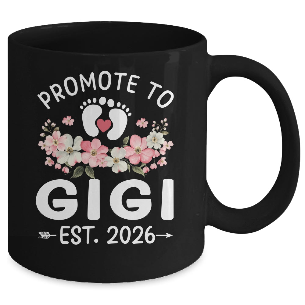 Promoted To Gigi 2026 First Time Floral New Gigi Mug | teecentury