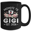 Promoted To Gigi 2026 First Time Floral New Gigi Mug | teecentury