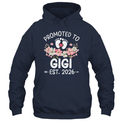 Promoted To Gigi 2026 First Time Floral New Gigi Shirt & Hoodie | teecentury