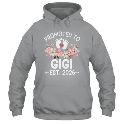 Promoted To Gigi 2026 First Time Floral New Gigi Shirt & Hoodie | teecentury