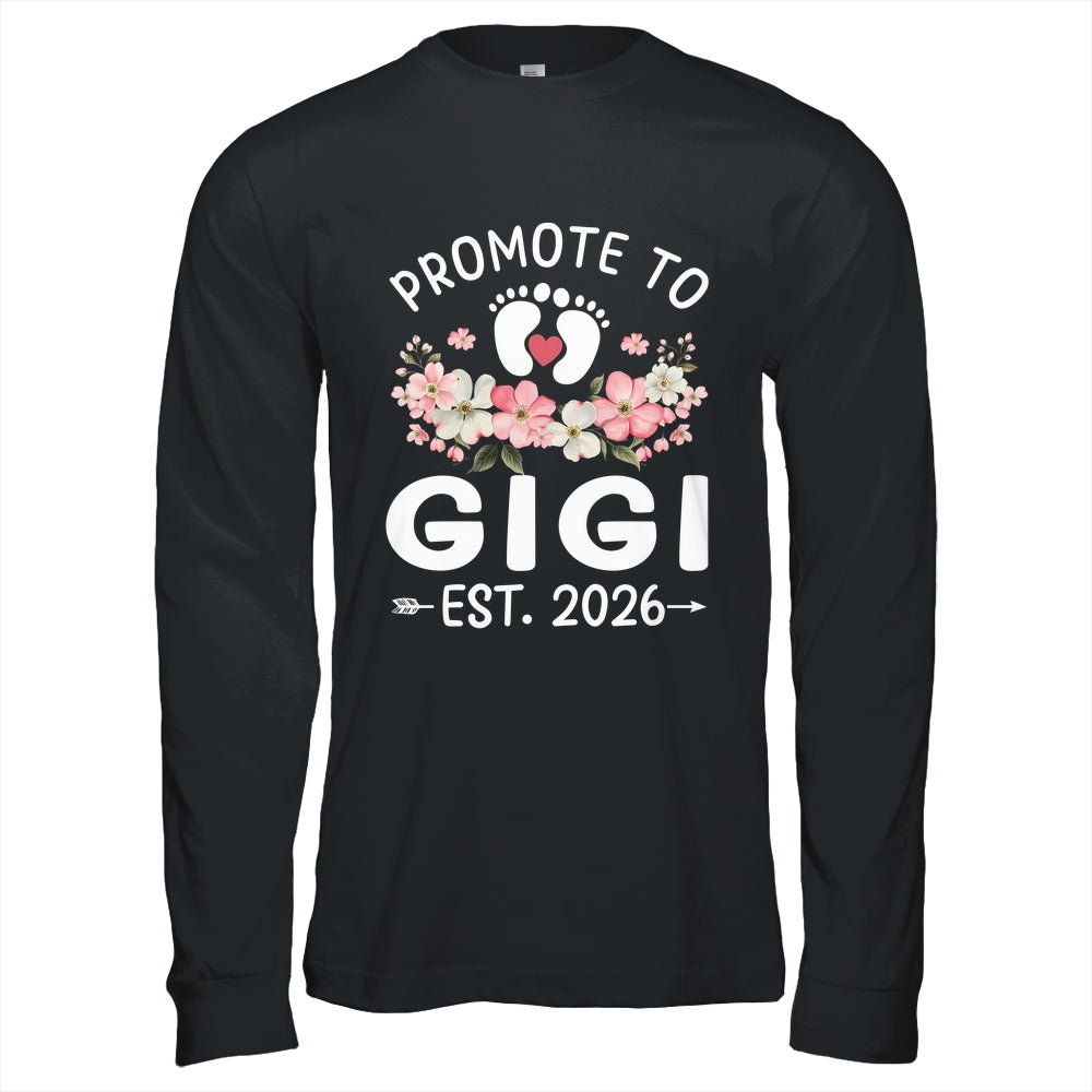 Promoted To Gigi 2026 First Time Floral New Gigi Shirt & Hoodie | teecentury