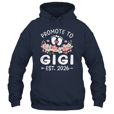 Promoted To Gigi 2026 First Time Floral New Gigi Shirt & Hoodie | teecentury