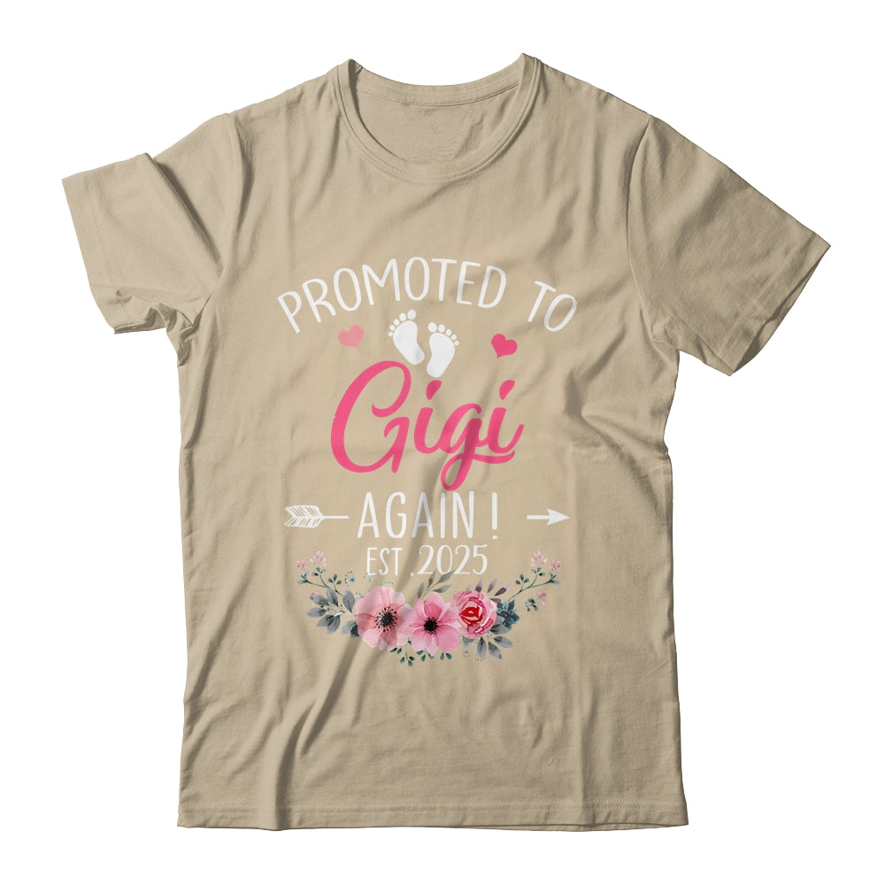 Promoted To Gigi Again Est 2025 Mothers Day Shirt & Tank Top | teecentury