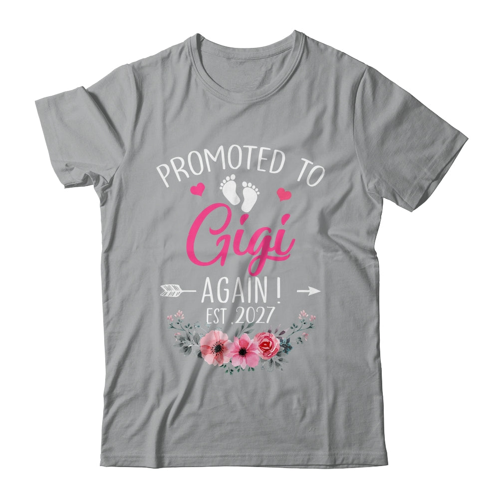 Promoted To Gigi Again Est 2027 Mothers Day Shirt & Tank Top | teecentury