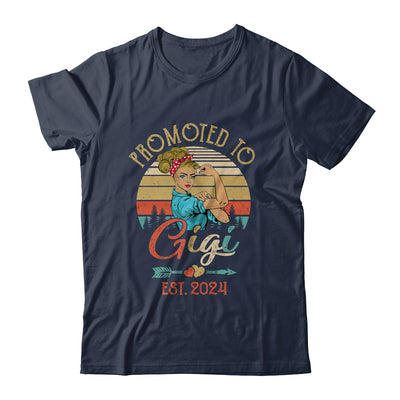 Promoted To Gigi Est 2024 Retro First Time Gigi Shirt & Tank Top | teecentury