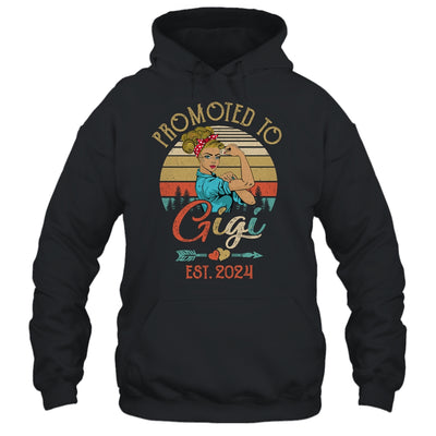 Promoted To Gigi Est 2024 Retro First Time Gigi Shirt & Tank Top | teecentury