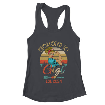 Promoted To Gigi Est 2024 Retro First Time Gigi Shirt & Tank Top | teecentury