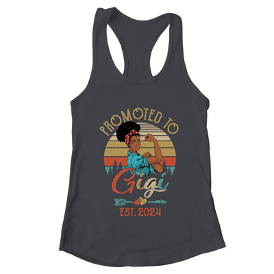 Promoted To Gigi Est 2024 Vintage First Time Gigi Shirt & Tank Top | teecentury